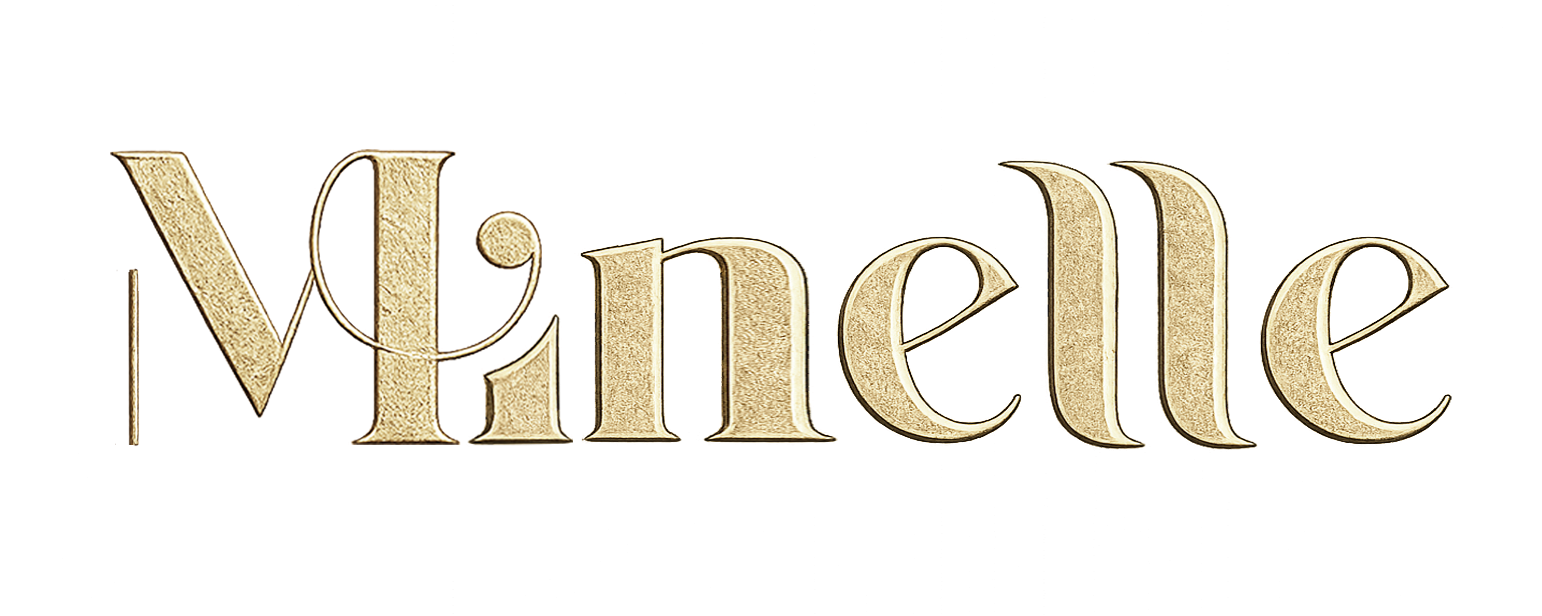 Luxury wedding monogram brand logo for Minelle Studio