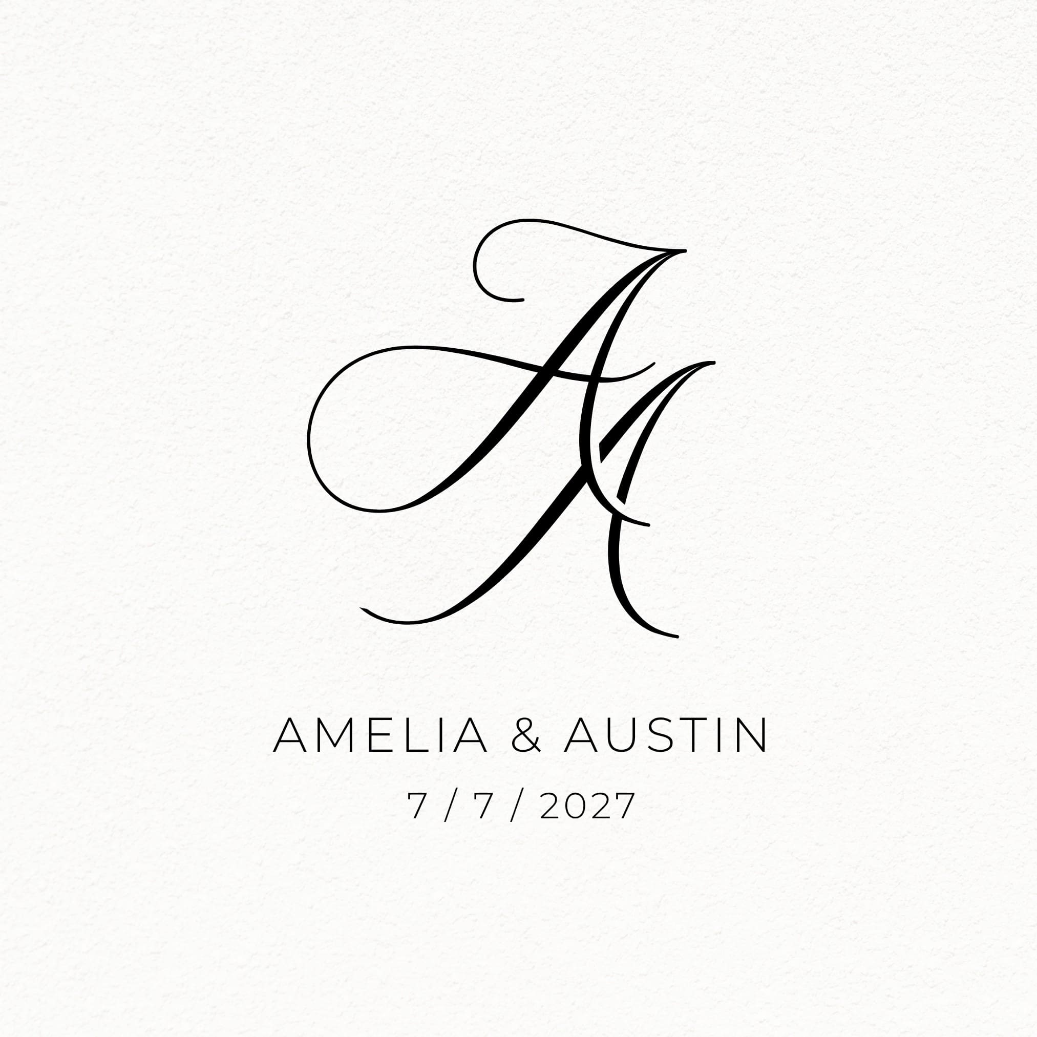 Custom Calligraphy Wedding Monogram