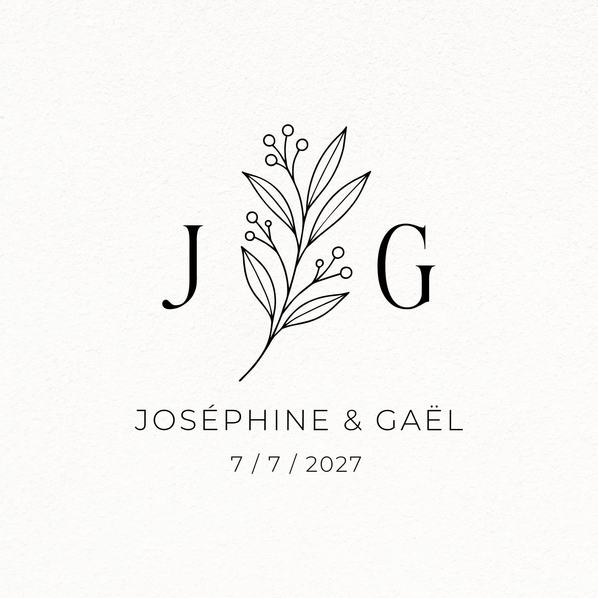 Custom Botanical Wedding Monogram