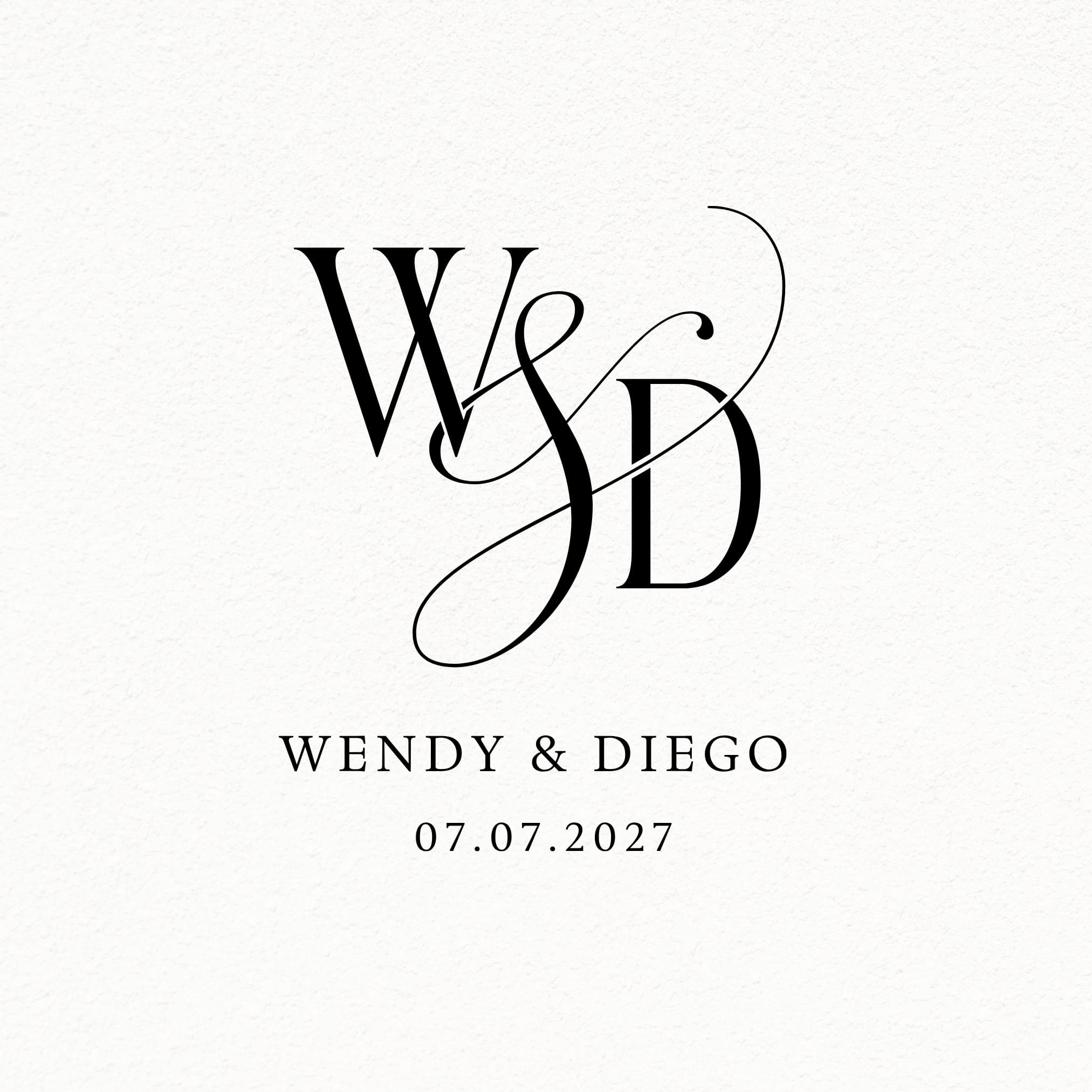 Custom Wedding Monogram with Ampersand