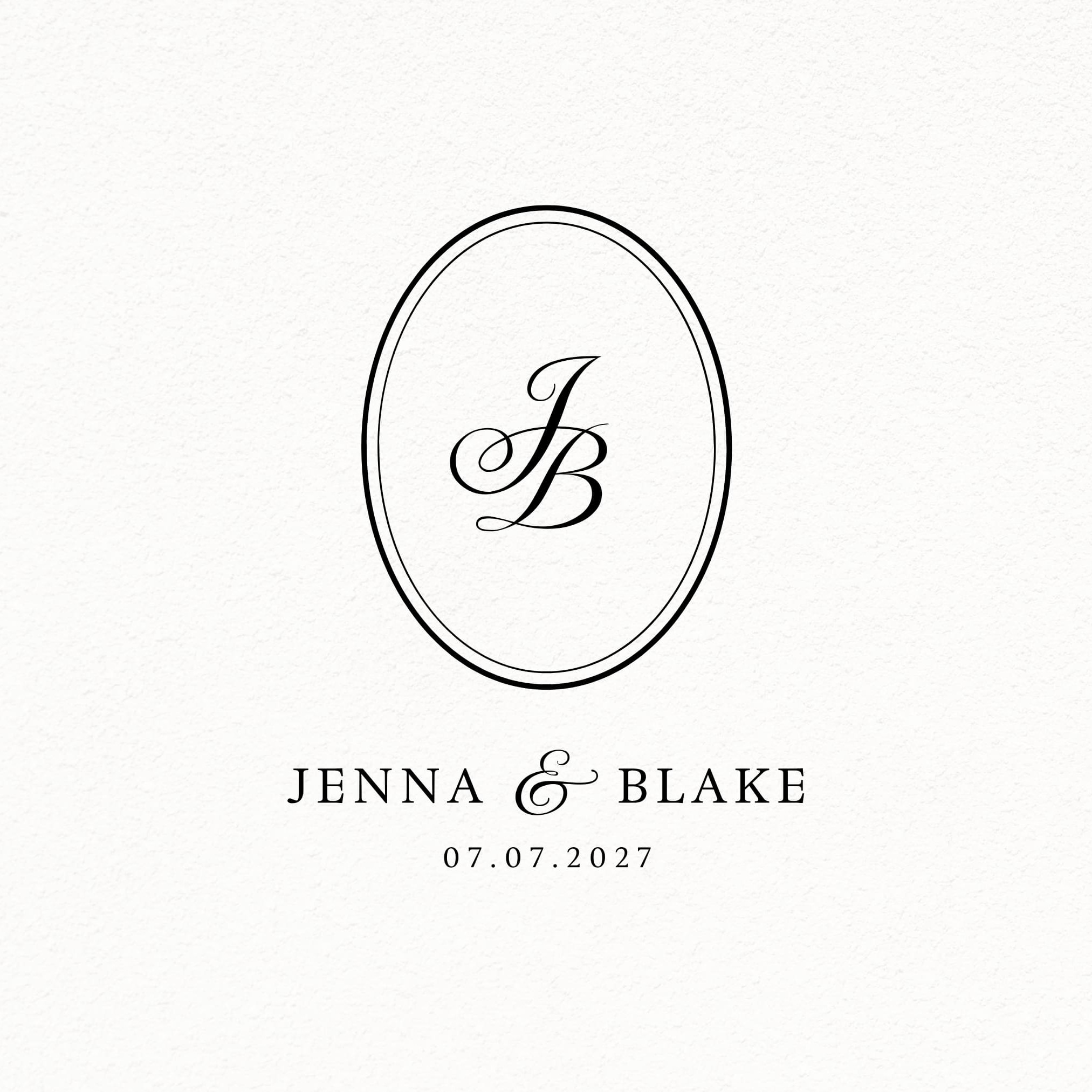 Custom Oval Crest Wedding Monogram