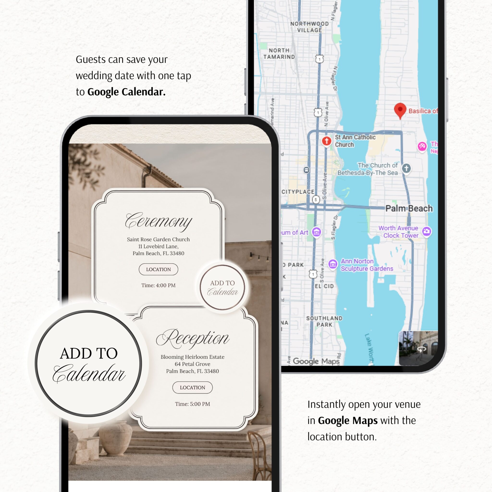 Chantilly Ivory Lace Wedding Website Template with RSVP - Image 9