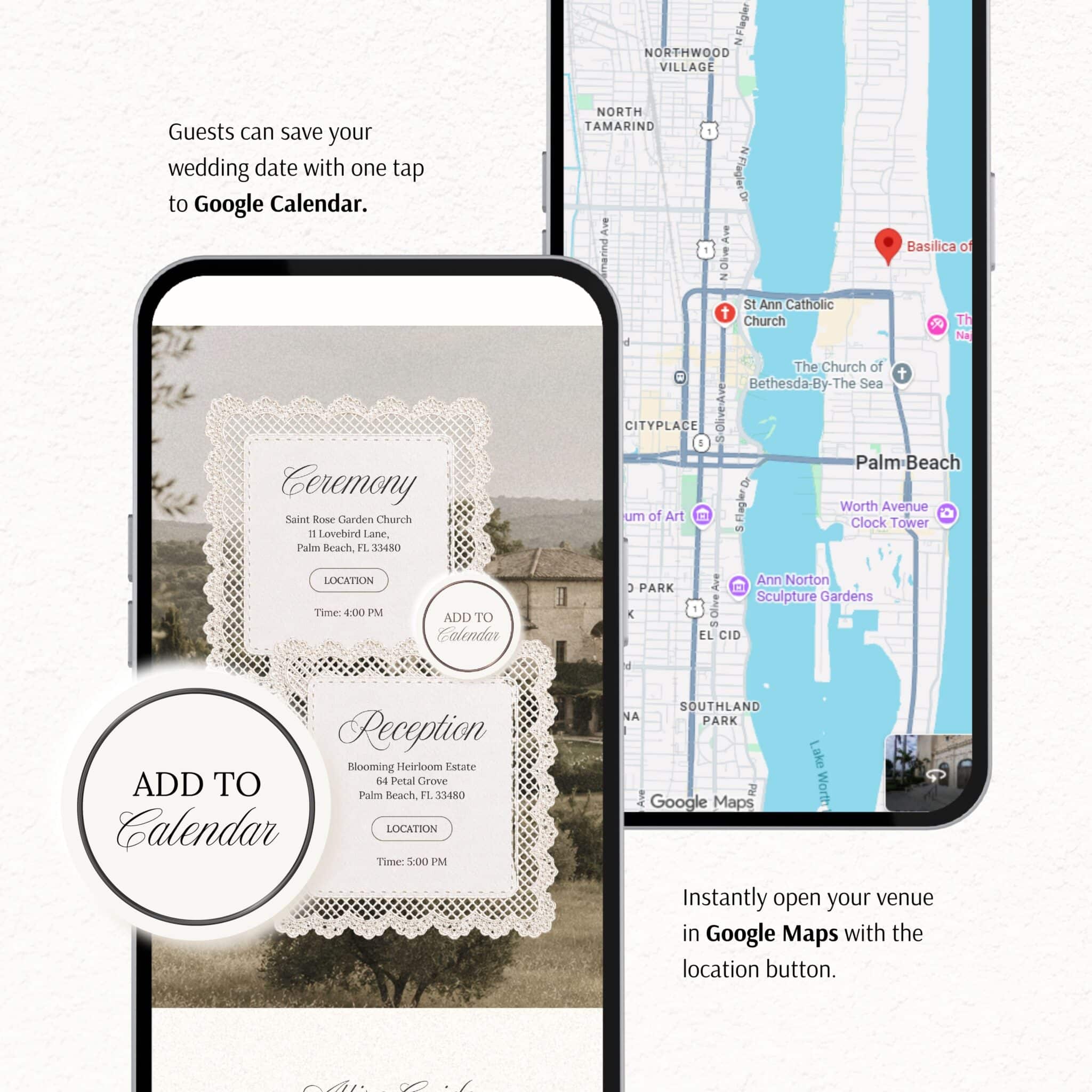 Google Calendar wedding integration