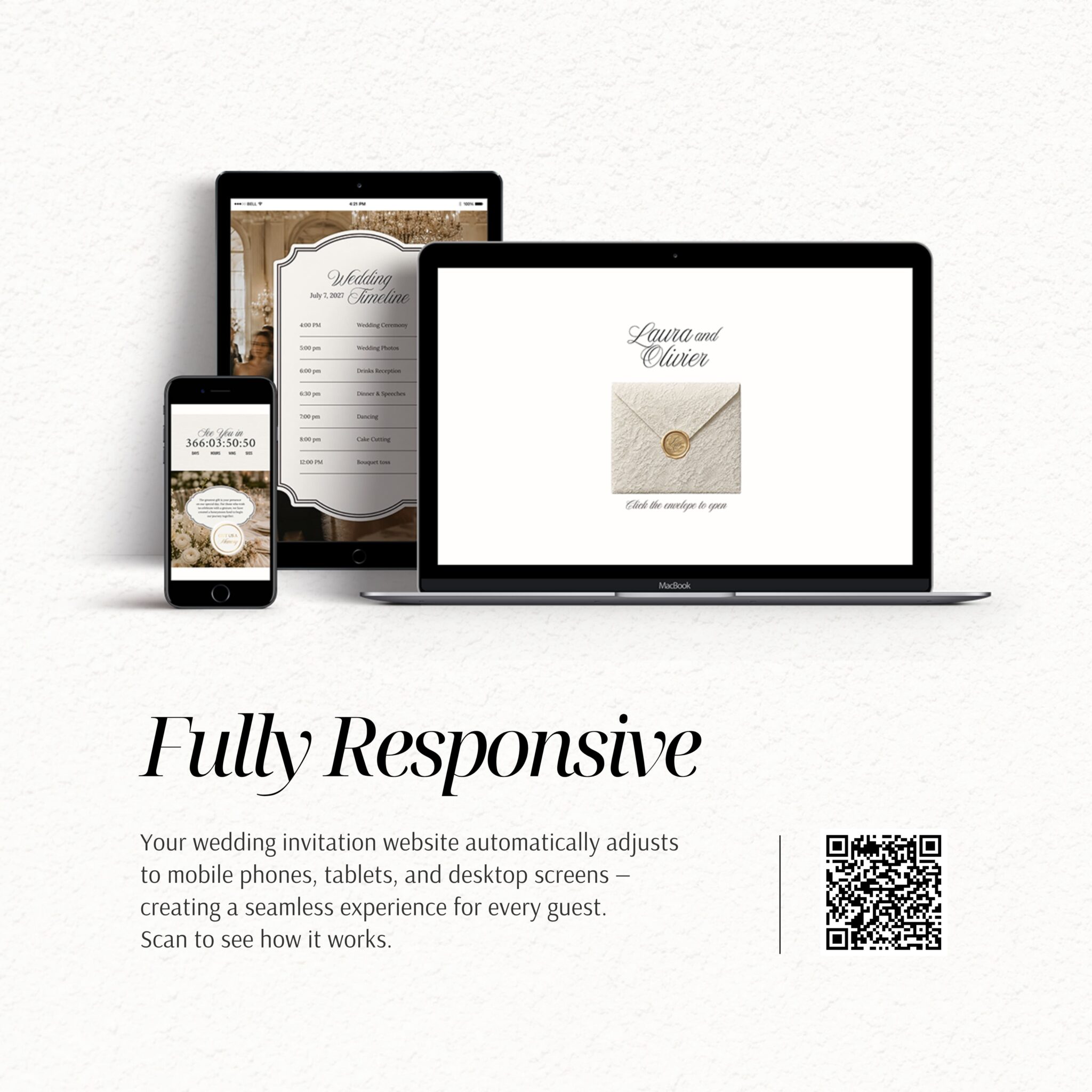 Ivory Luxury Gold Lace Wedding Website Template with RSVP - Image 10