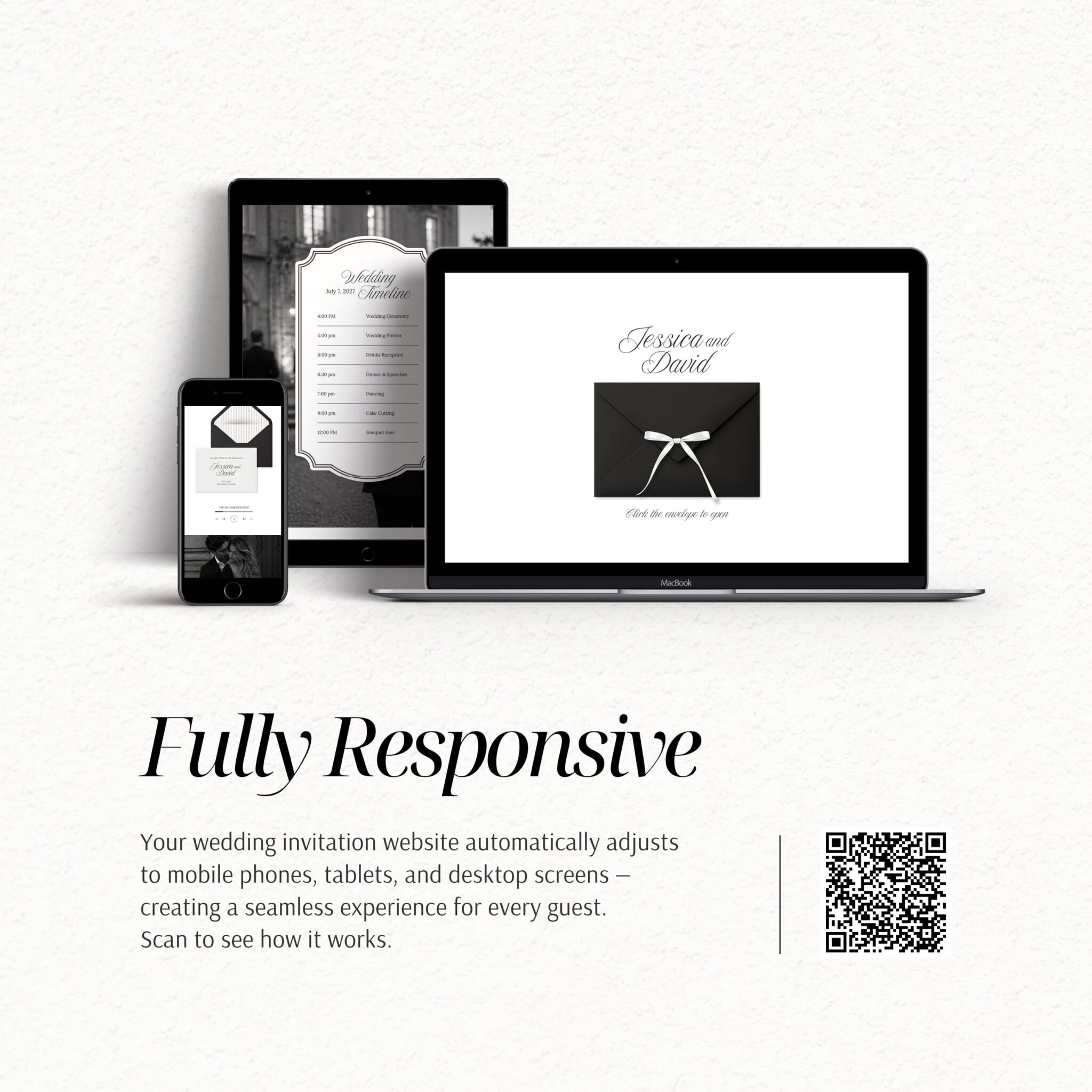 Minimalist Black & White Wedding Website Template with RSVP - Image 10