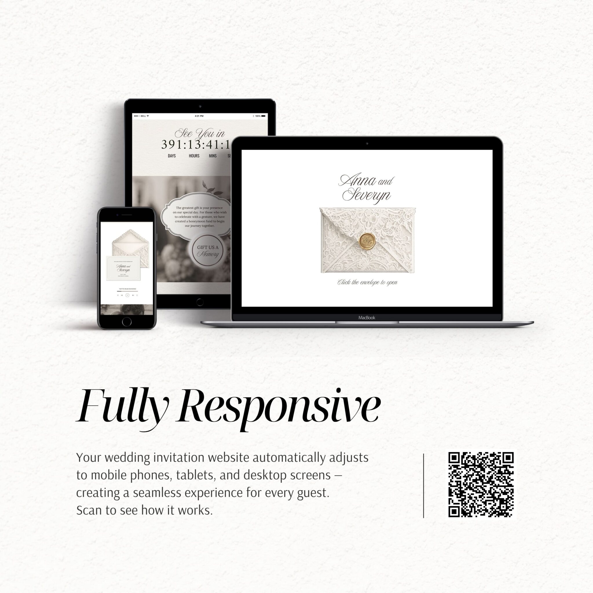 Ivory Classic Lace Wedding Website Template with RSVP - Image 10