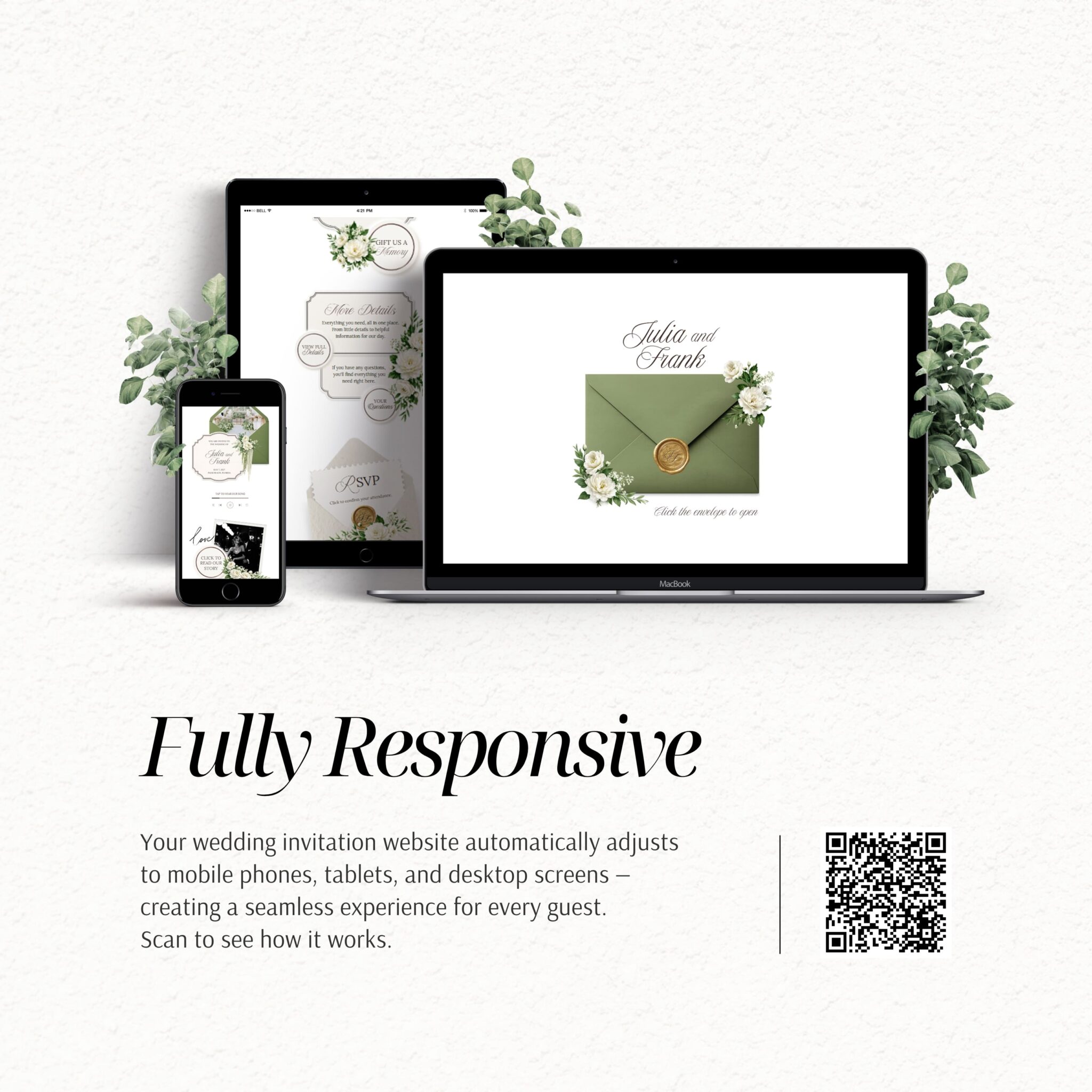 Sage Green Wedding Website Template with RSVP - Image 10