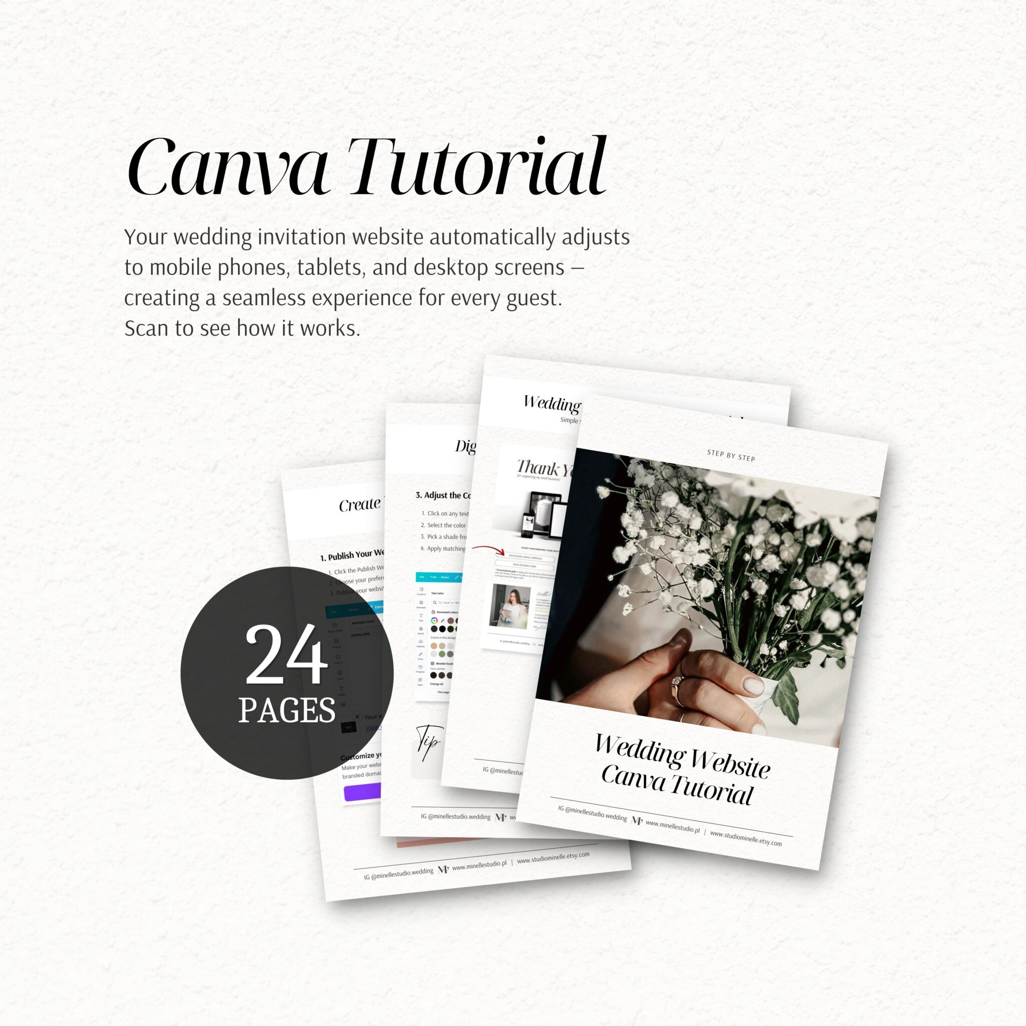 Ivory Luxury Gold Lace Wedding Website Template with RSVP - Image 12