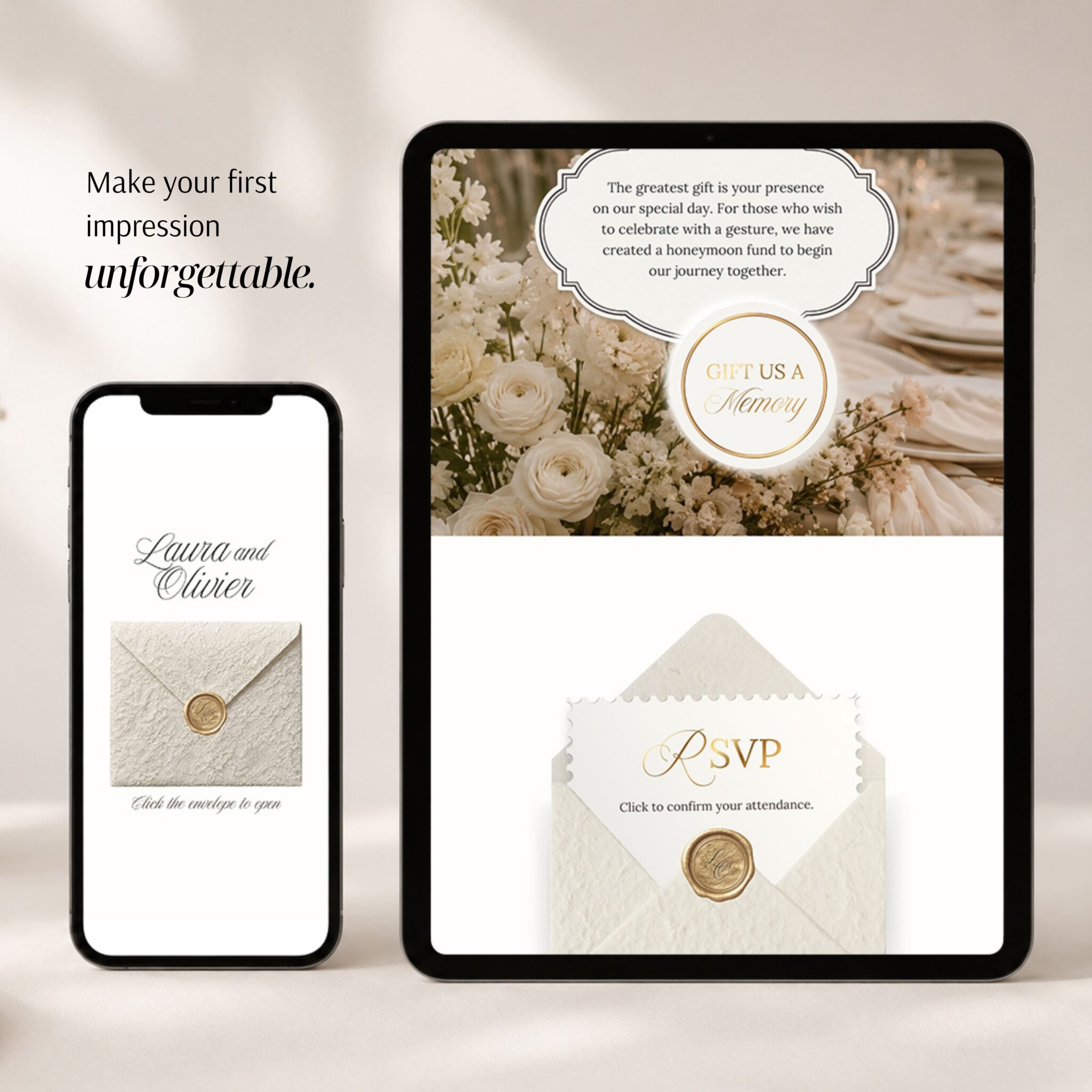 Ivory Luxury Gold Lace Wedding Website Template with RSVP - Image 14