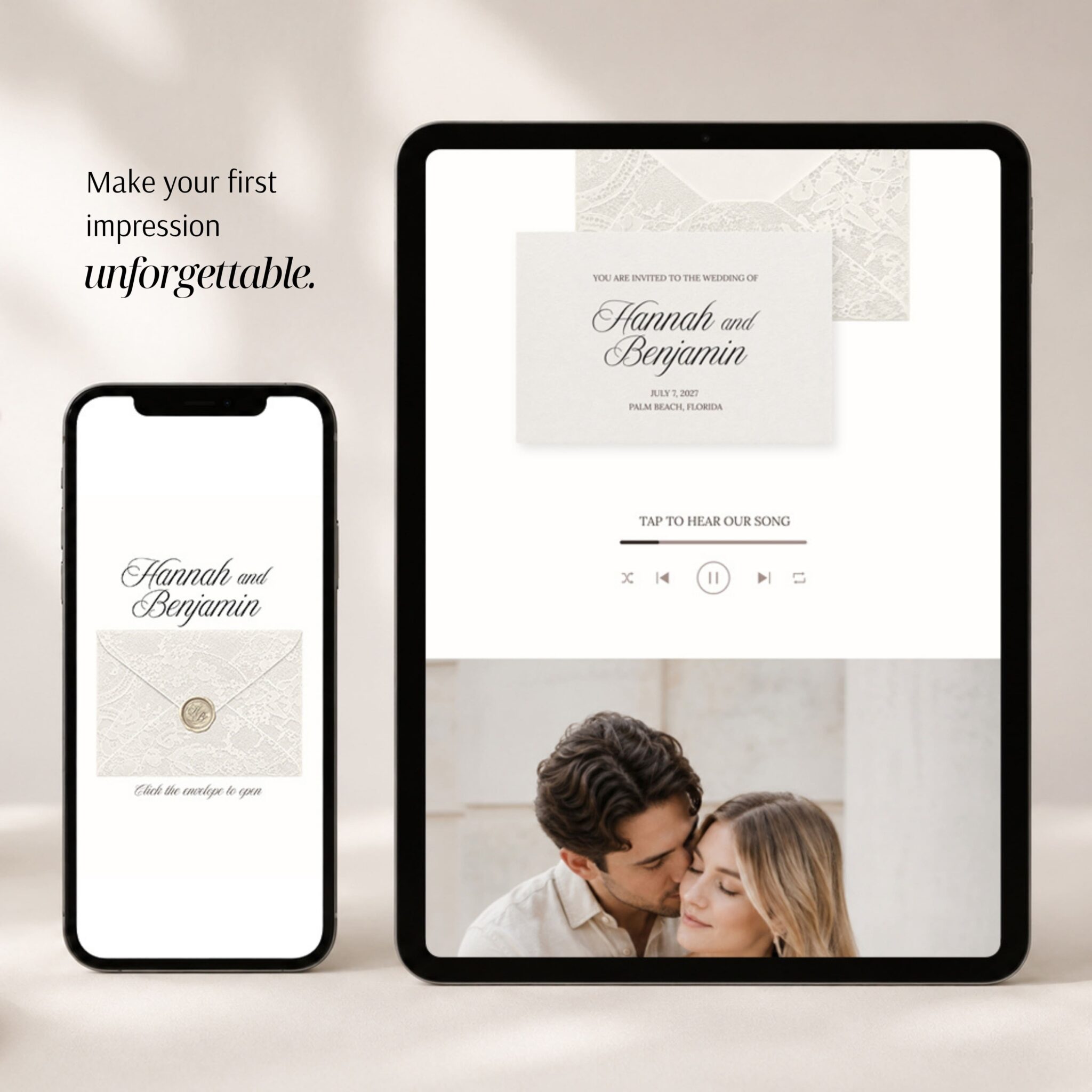 Luxury French Lace Wedding Website Template with RSVP - Image 14