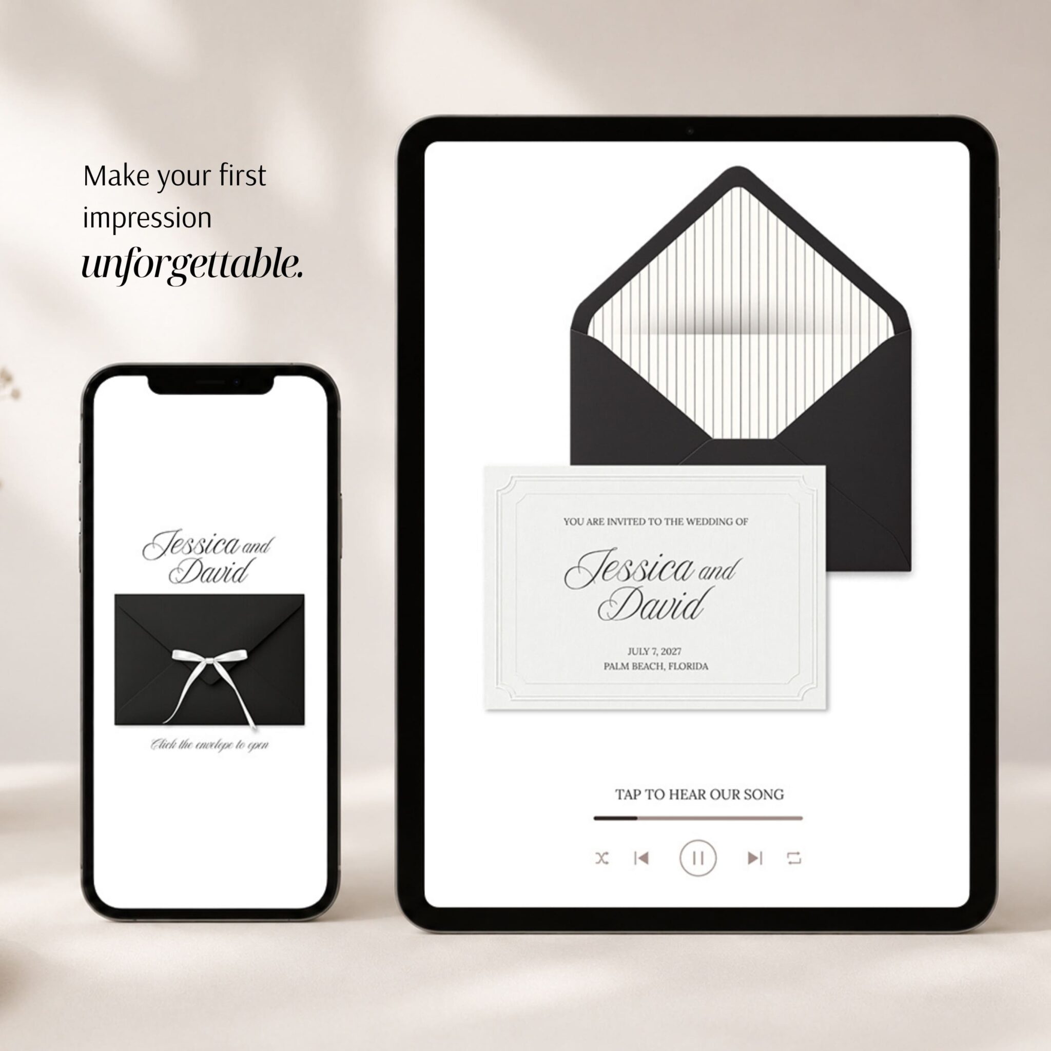Minimalist Black & White Wedding Website Template with RSVP - Image 14