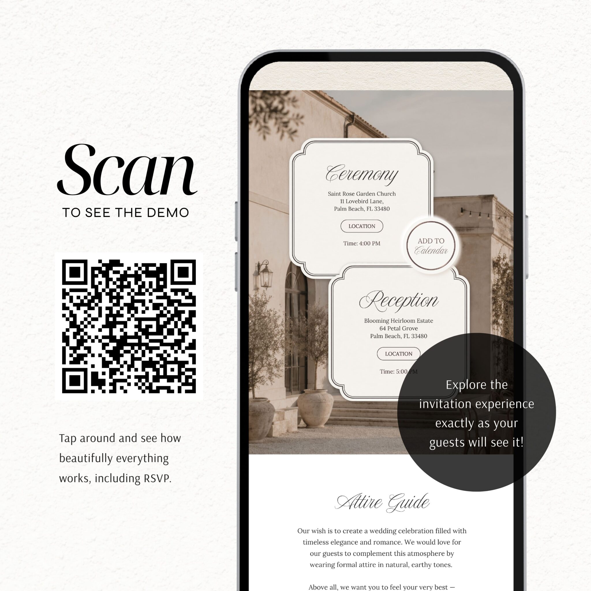 Chantilly Ivory Lace Wedding Website Template with RSVP - Image 2