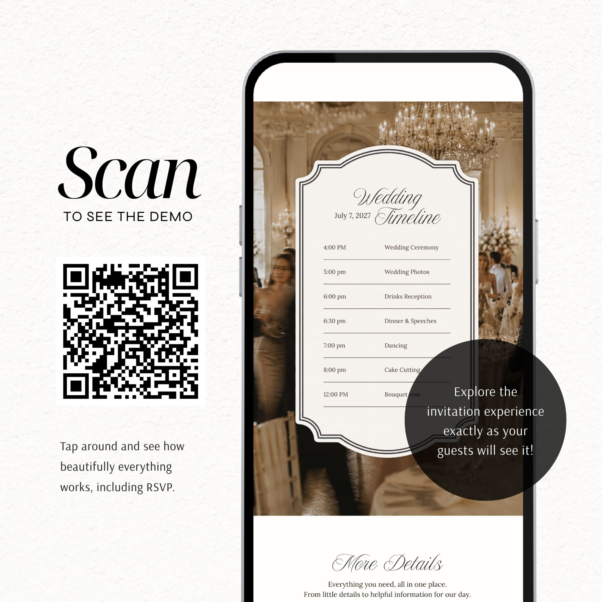Ivory Luxury Gold Lace Wedding Website Template with RSVP - Image 2