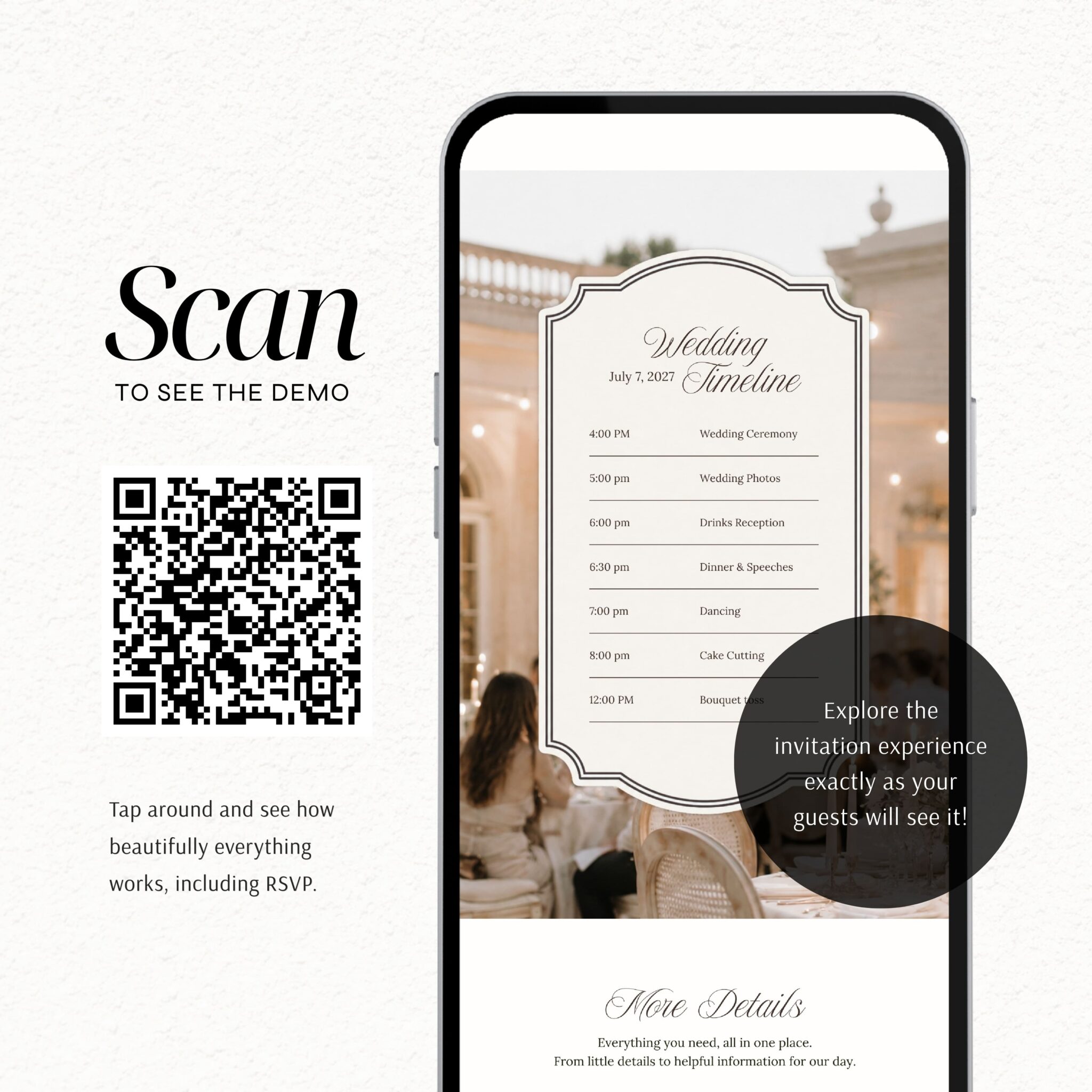 Luxury French Lace Wedding Website Template with RSVP - Image 2
