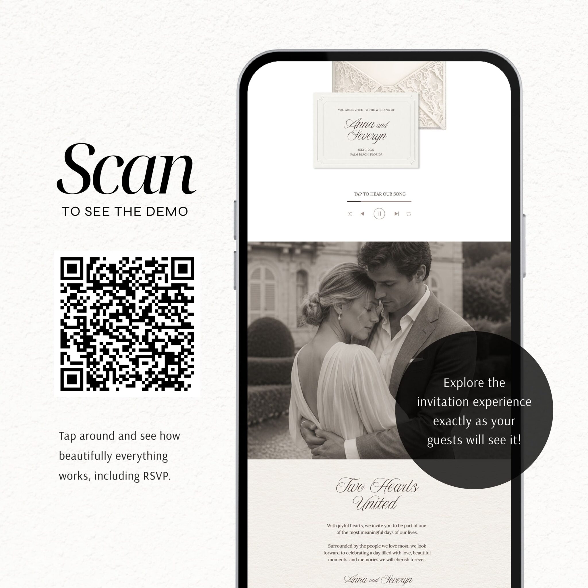 Ivory Classic Lace Wedding Website Template with RSVP - Image 2