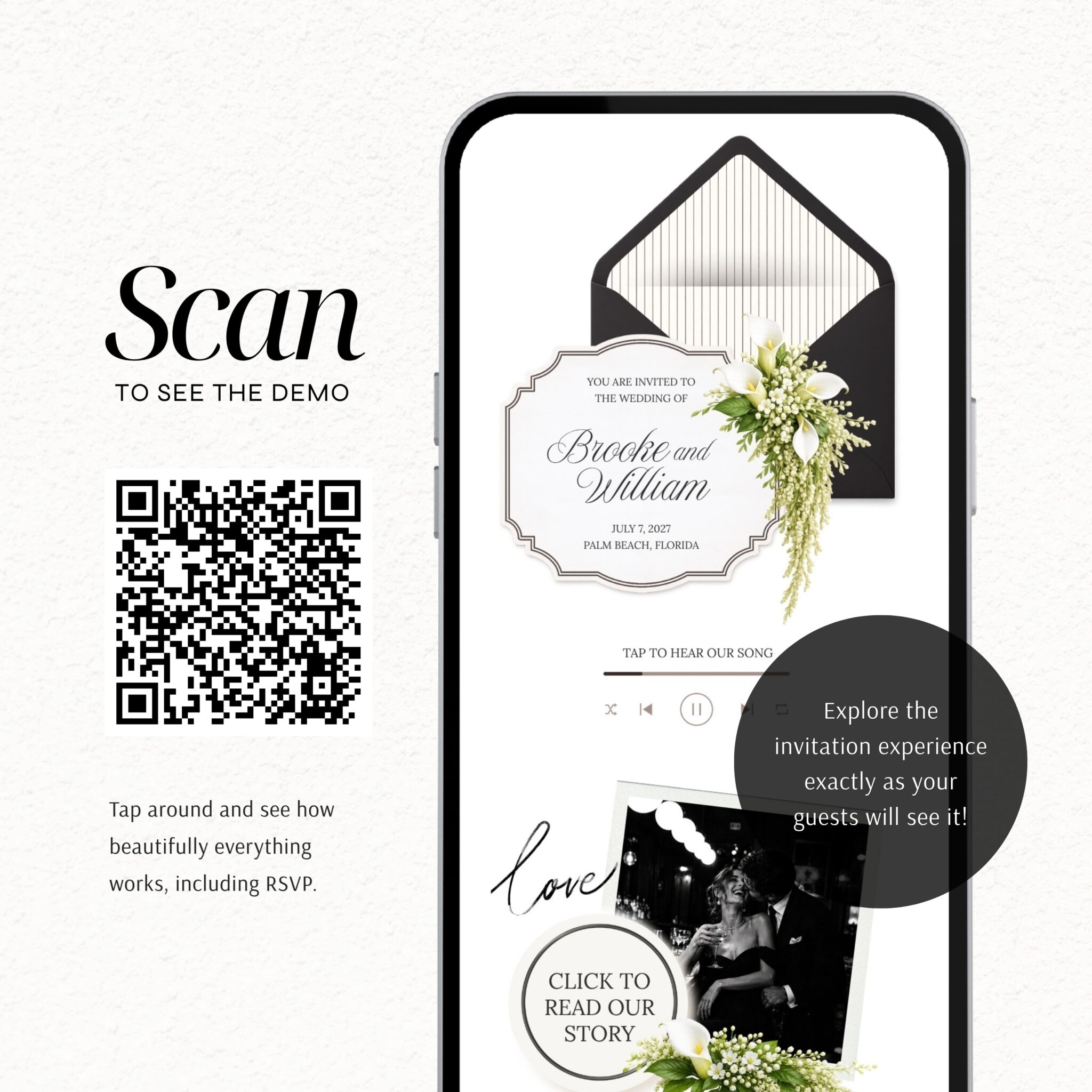 Black & White Old Money Wedding Website Template with RSVP - Image 2