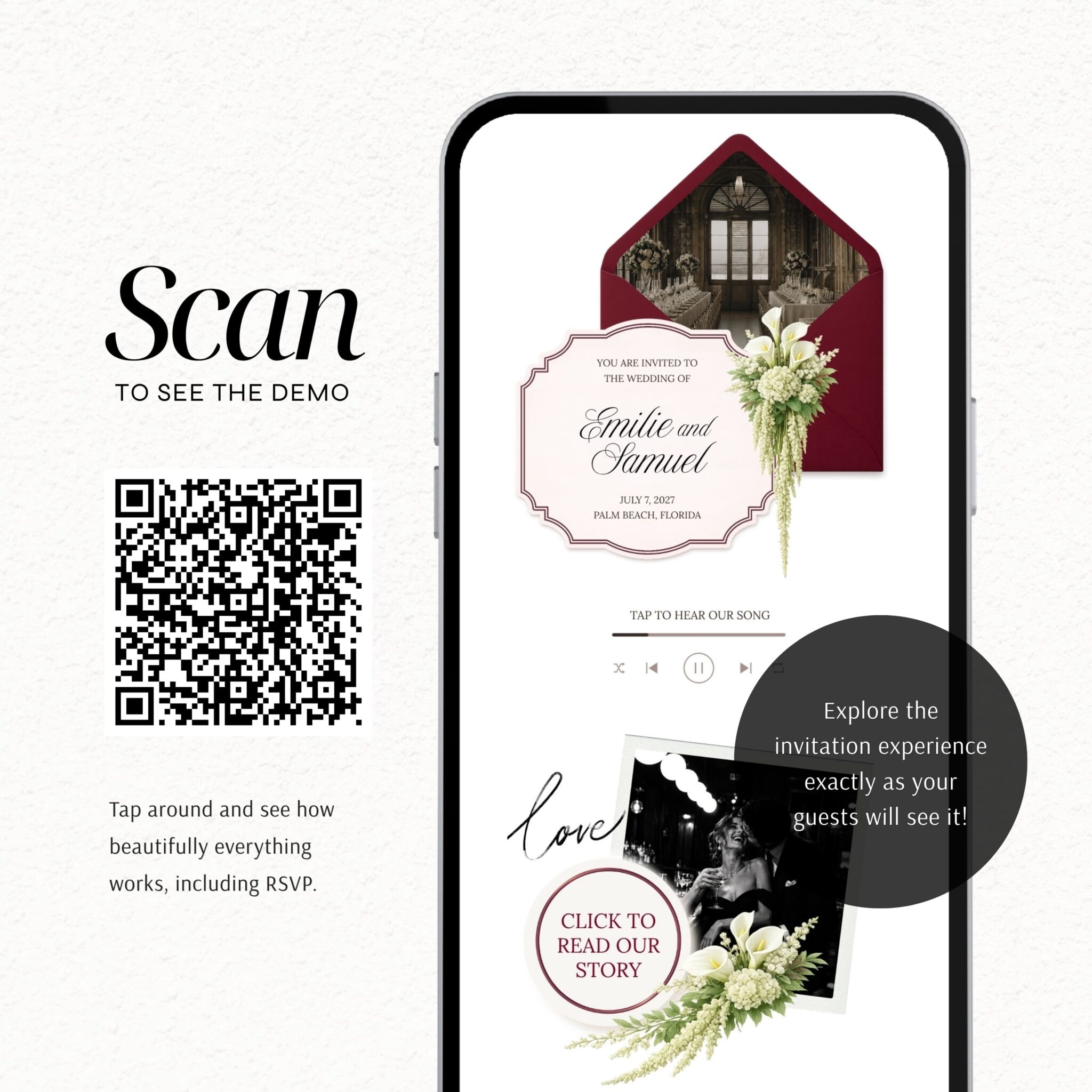 Burgundy Old Money Wedding Website Template with RSVP - Image 2