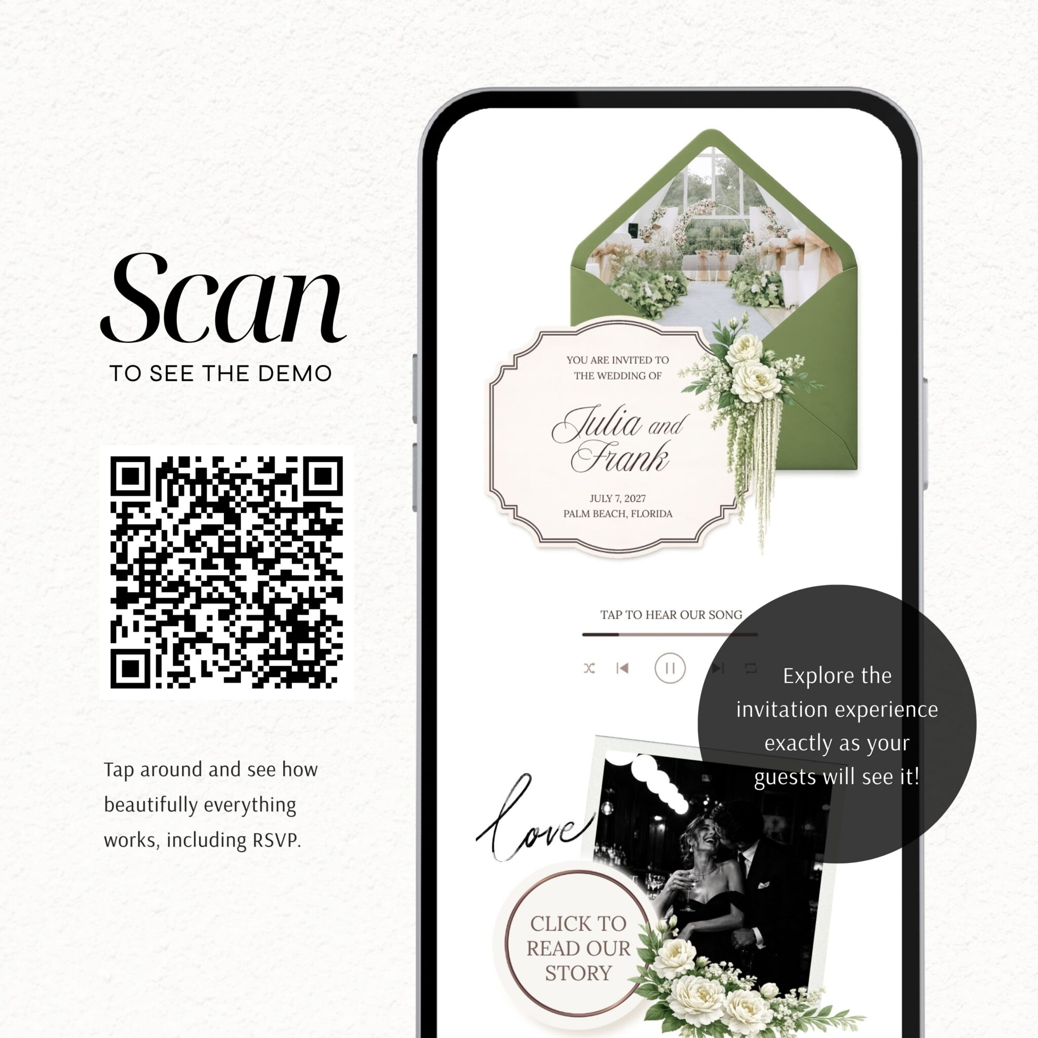 Sage Green Wedding Website Template with RSVP - Image 2