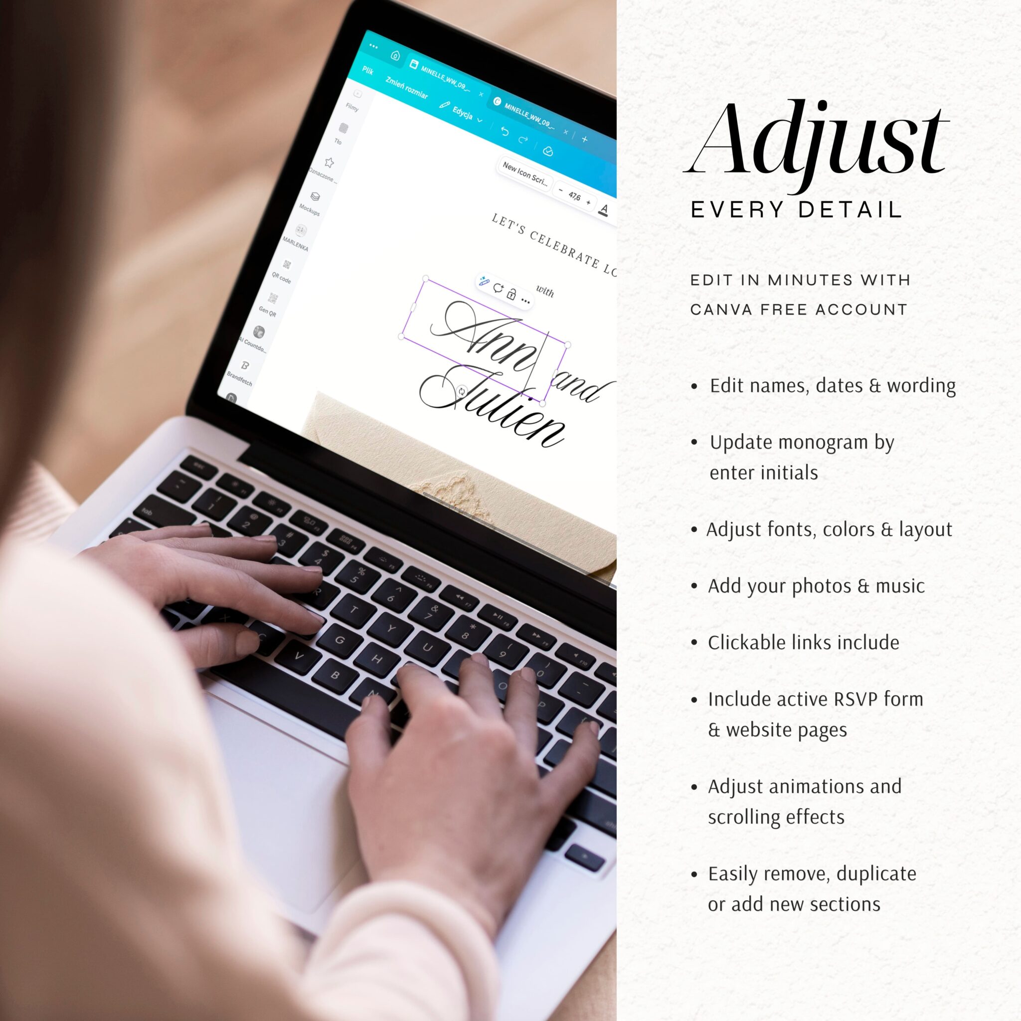 Chantilly Ivory Lace Wedding Website Template with RSVP - Image 4