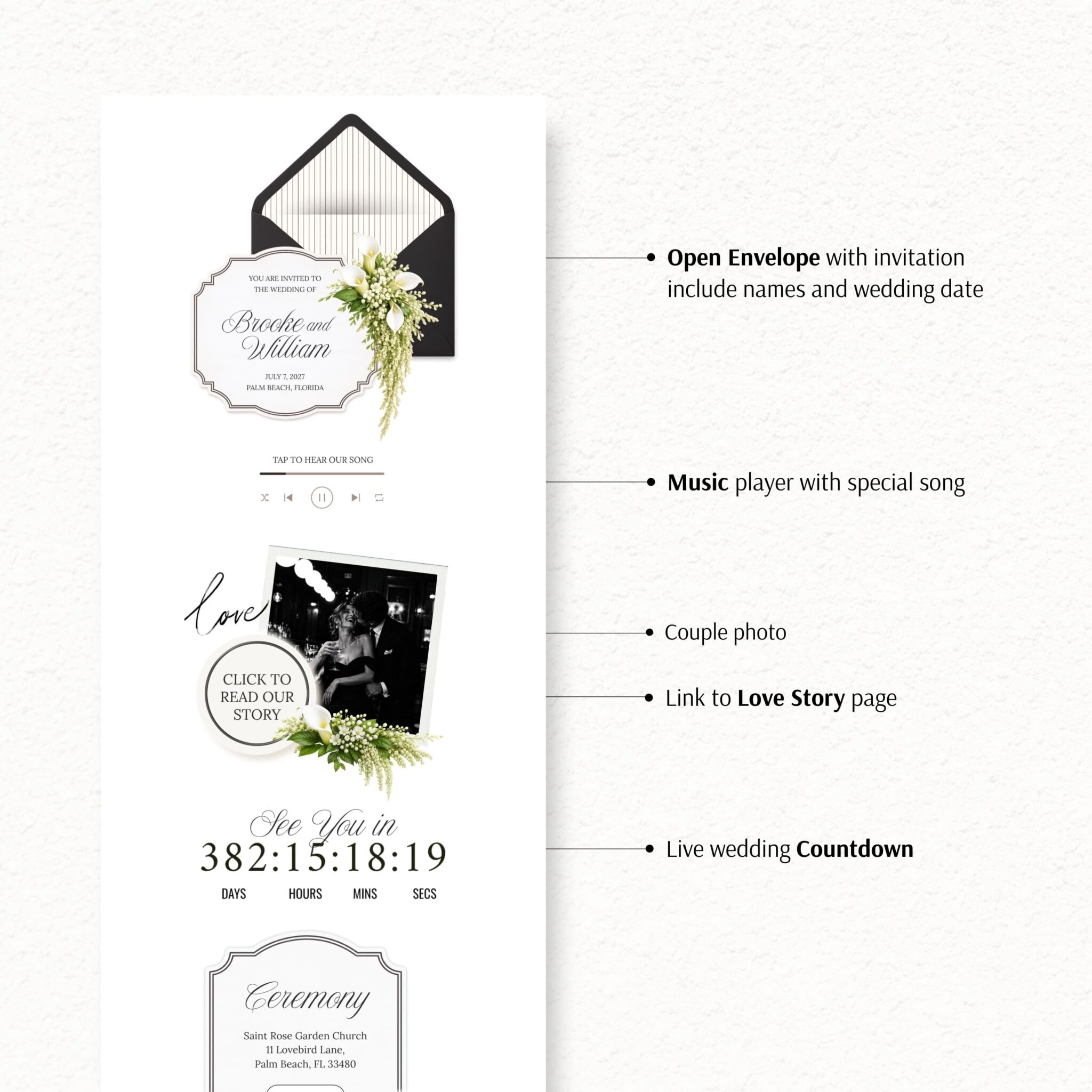 Black & White Old Money Wedding Website Template with RSVP - Image 5