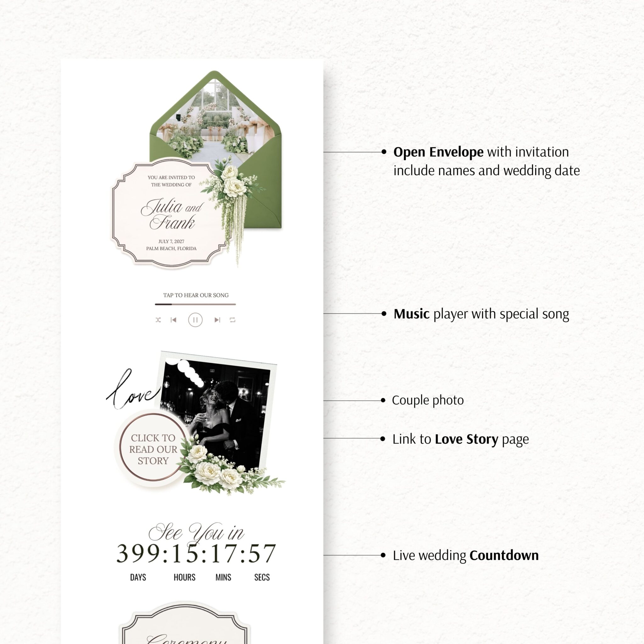 Sage Green Wedding Website Template with RSVP - Image 5