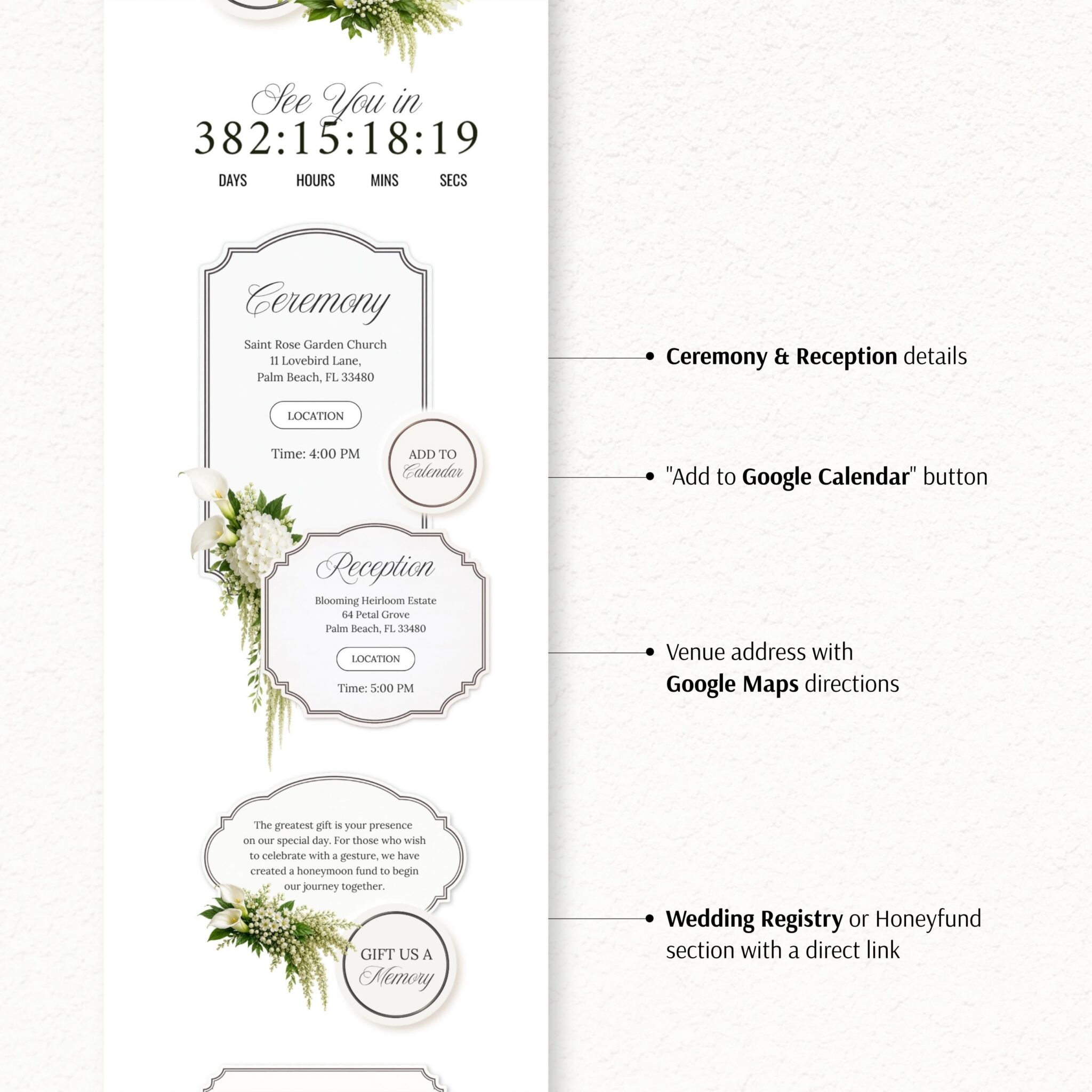 Black & White Old Money Wedding Website Template with RSVP - Image 6