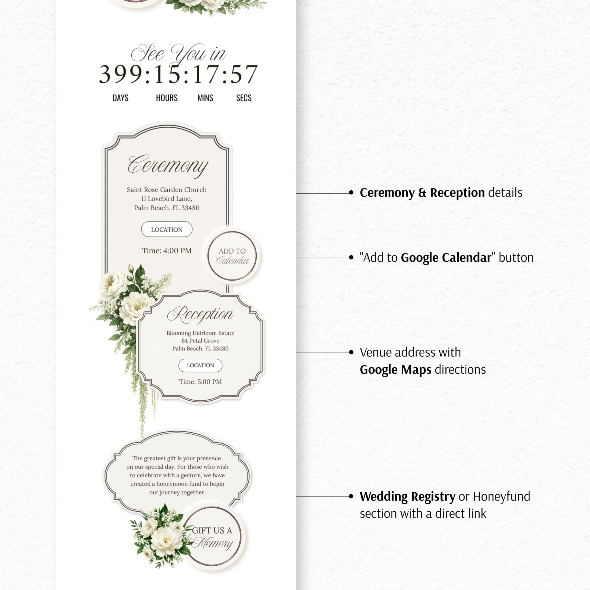 Sage Green Wedding Website Template with RSVP - Image 6
