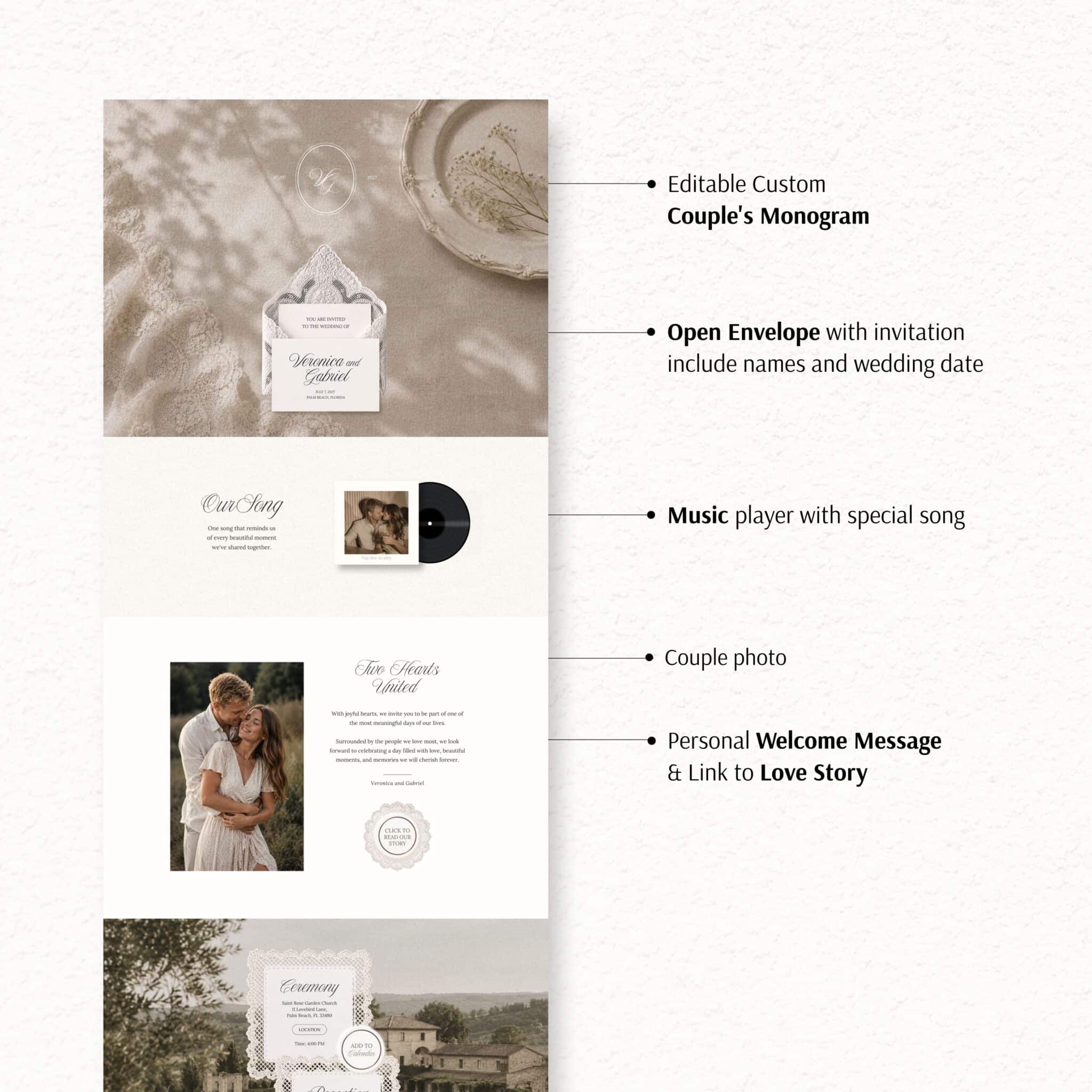 Rustic Wedding website homepage