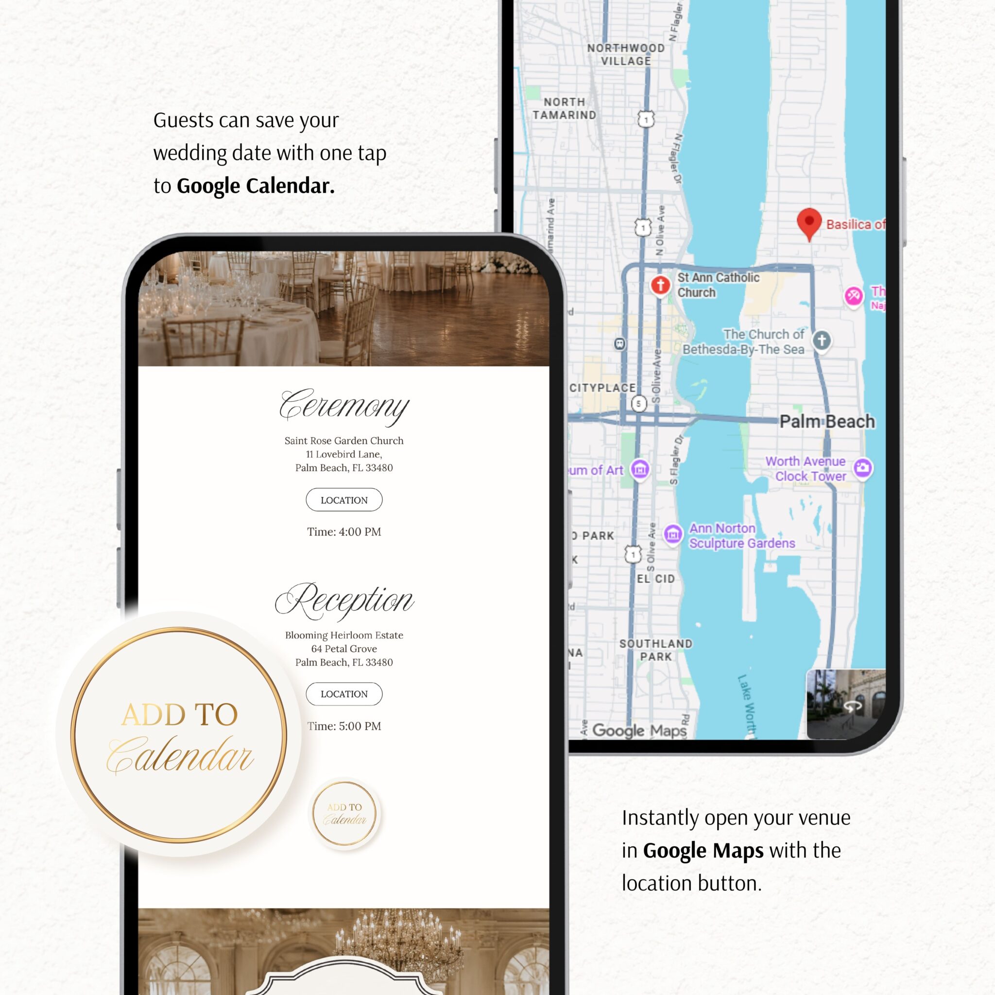 Ivory Luxury Gold Lace Wedding Website Template with RSVP - Image 8