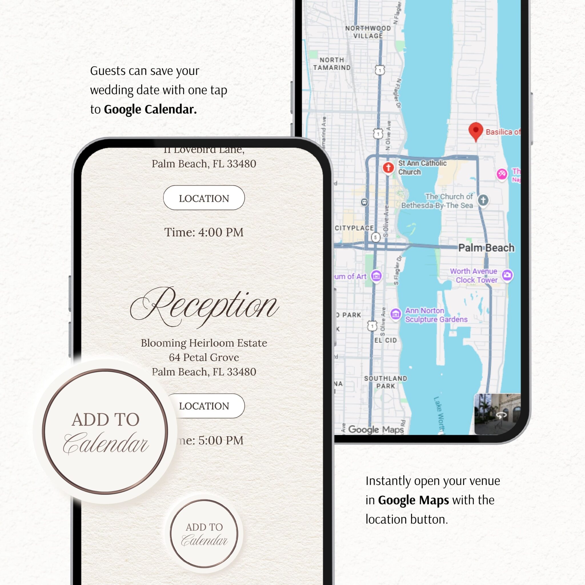 Ivory Classic Lace Wedding Website Template with RSVP - Image 8