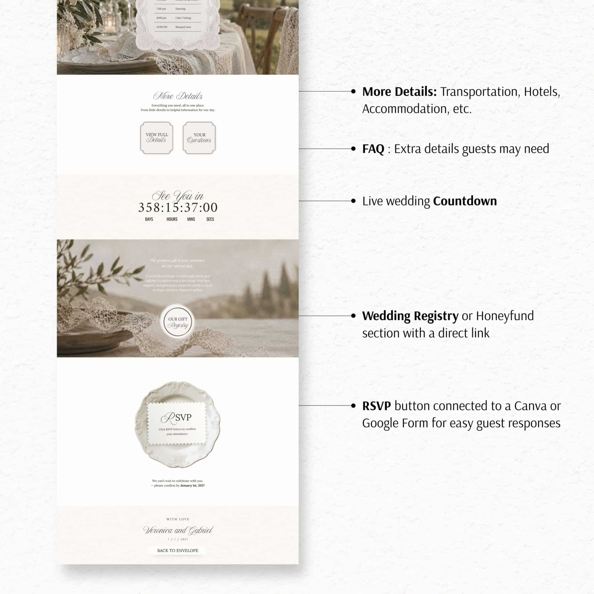 Rustic Wedding website homepage